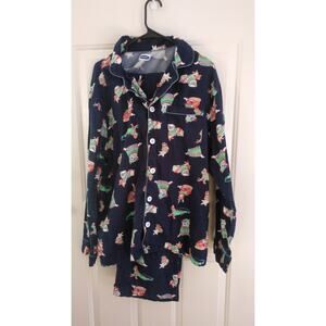 Old Navy Navy Blue Dog & Cat Pajama Set XL, NWT, Button Down Shirt/Pants